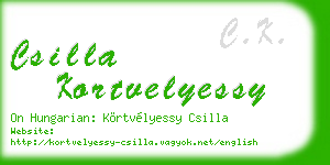 csilla kortvelyessy business card