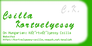 csilla kortvelyessy business card